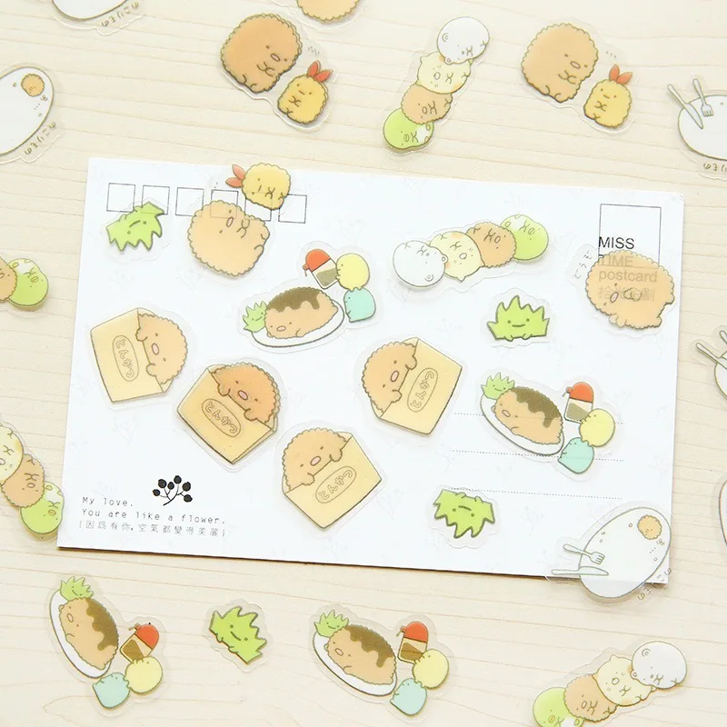 50 шт./упак. Прозрачная ПВХ наклейка кошка Rilakkuma s Bag Мультяшные Животные медведь