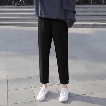 

2019 Spring New Womens Cotton Overalls Casual Ninth Harem Pants Ladies Radish Pencil Pants Autumn Loose Cargo Pants