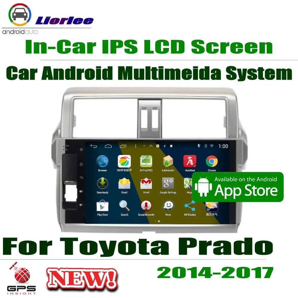 Для Toyota Land Cruiser Prado 150 2014-2017 GPS навигация Carplayer Android RockChip PX5 1080P 10 1 &quotIPS ЖК-экран радио