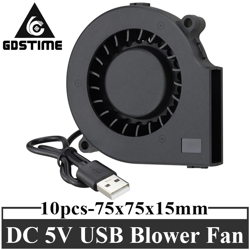 GDT 75X15MM 5V 2P 75MM 15MM Brushless Computer Cooling Exhaust Case Blower Fan 