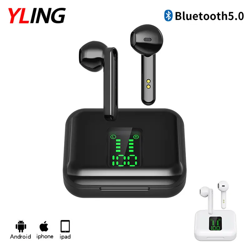 

TWS wireless bluetooth headset surround sound gaming sports in-ear headset waterproof LED display bluetooth 5.0 with microphone
