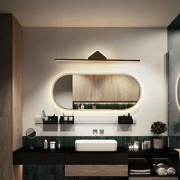 

Modern LED Mirror Lights White Black Aluminum LED Mirror Lamp Fixture in Bathroom Mirror 40 60 80cm AC110-240V Free Shipping AC