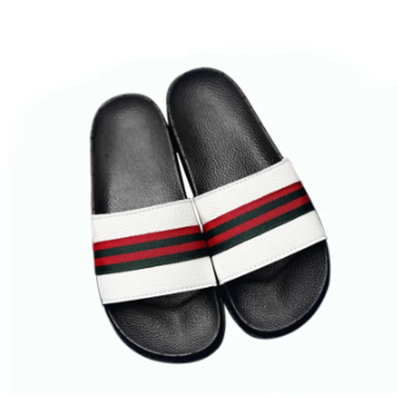 

Fashion Summer Female Striped Slippers PVC Beach Sandals Woman Outdoor Casual flip-flops Open Toe Sandal Comfortable Slides