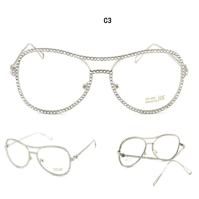 Blue Light Blocking Glasses Women High Quality diamond Presbyopic Eyewear Progressive Multi Focus Reading Glasses FML