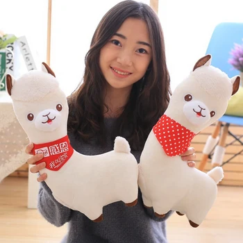 

1 pcs standing alpaca doll pillow 2019 creative animal beast alpaca sheep plush toy grass mud horse doll children holiday gift