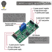 Controle análogo de alto nível do comparador da saída do módulo do comparador da tensão de lm393 3.5-24v com indicador do diodo emissor de luz