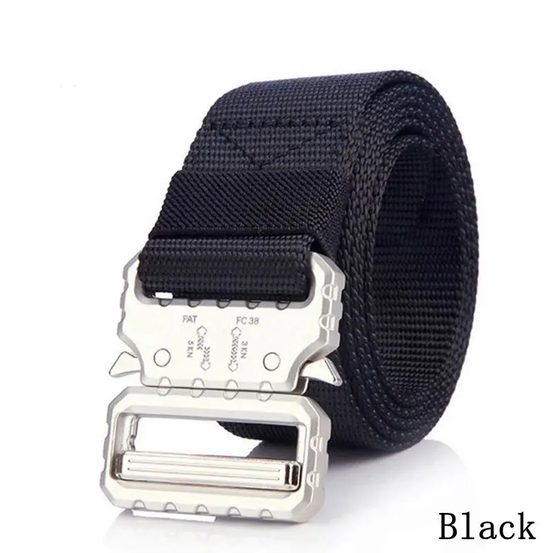 38mm Belts For Men Canvas Belt Quick Release Metal Buckle Training Belt Military Army Tactical Belts For Jeans Male Strap