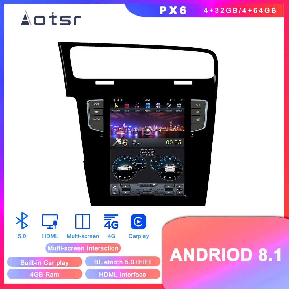 Clearance Tesla Style Android 8.1 GPS Navigation DVD Player For Volkswagen GOLF 7 2013+ Car Auto Radio Stereo Multimedia Head Unit Player 2