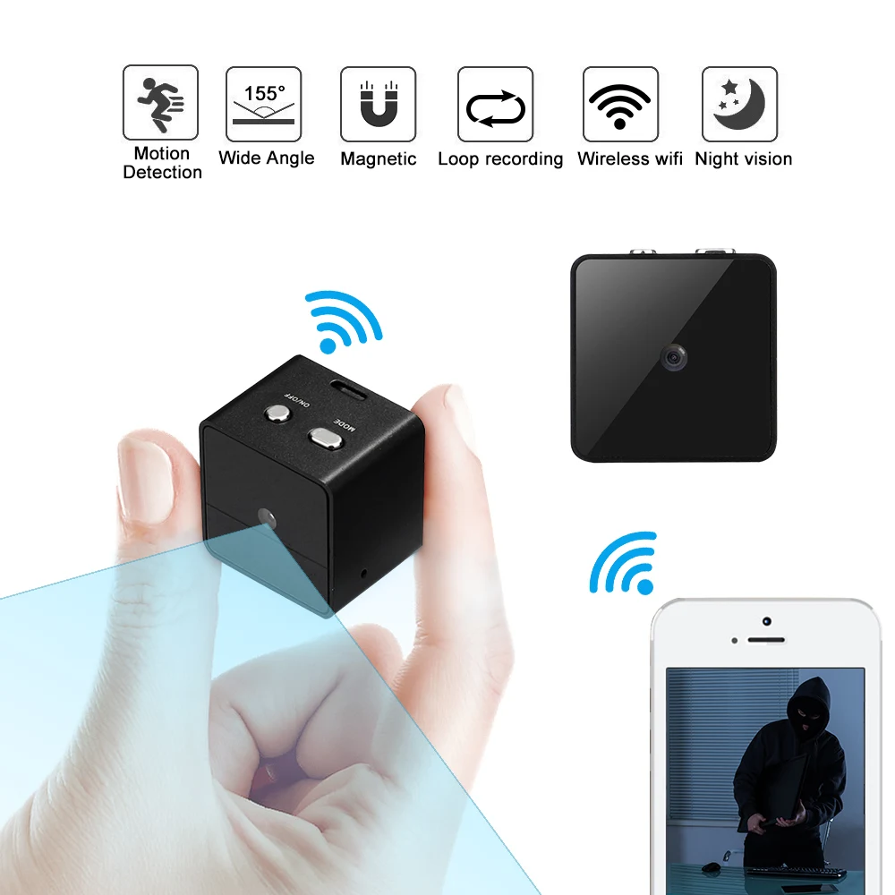 

1080P HD WIFI Mini IP Camera Night Vision Motion Micro Camcorder Loop Video Recorder Built-in Battery Security Camera