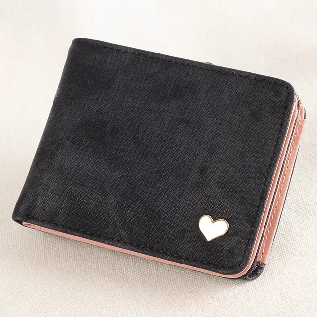 Women Small Clutch Wallet MultiFunction Change Purses Heart Decoration Big Capacity Wallets Cute Card Holder Money Bag 3