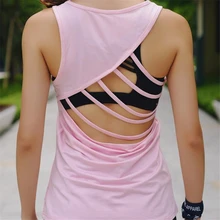 Профессиональный для йоги и бега топ, жилет без рукавов Женская Спортивная кофта футболка для бега женский спортивный трикотаж Фитнес Йога Майка, Топ