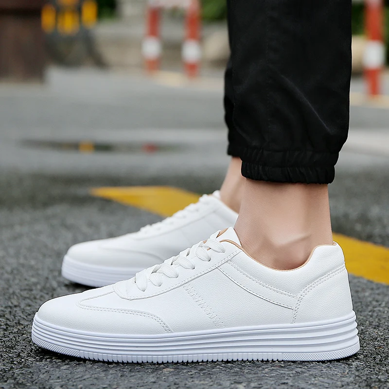 white flat shoes mens