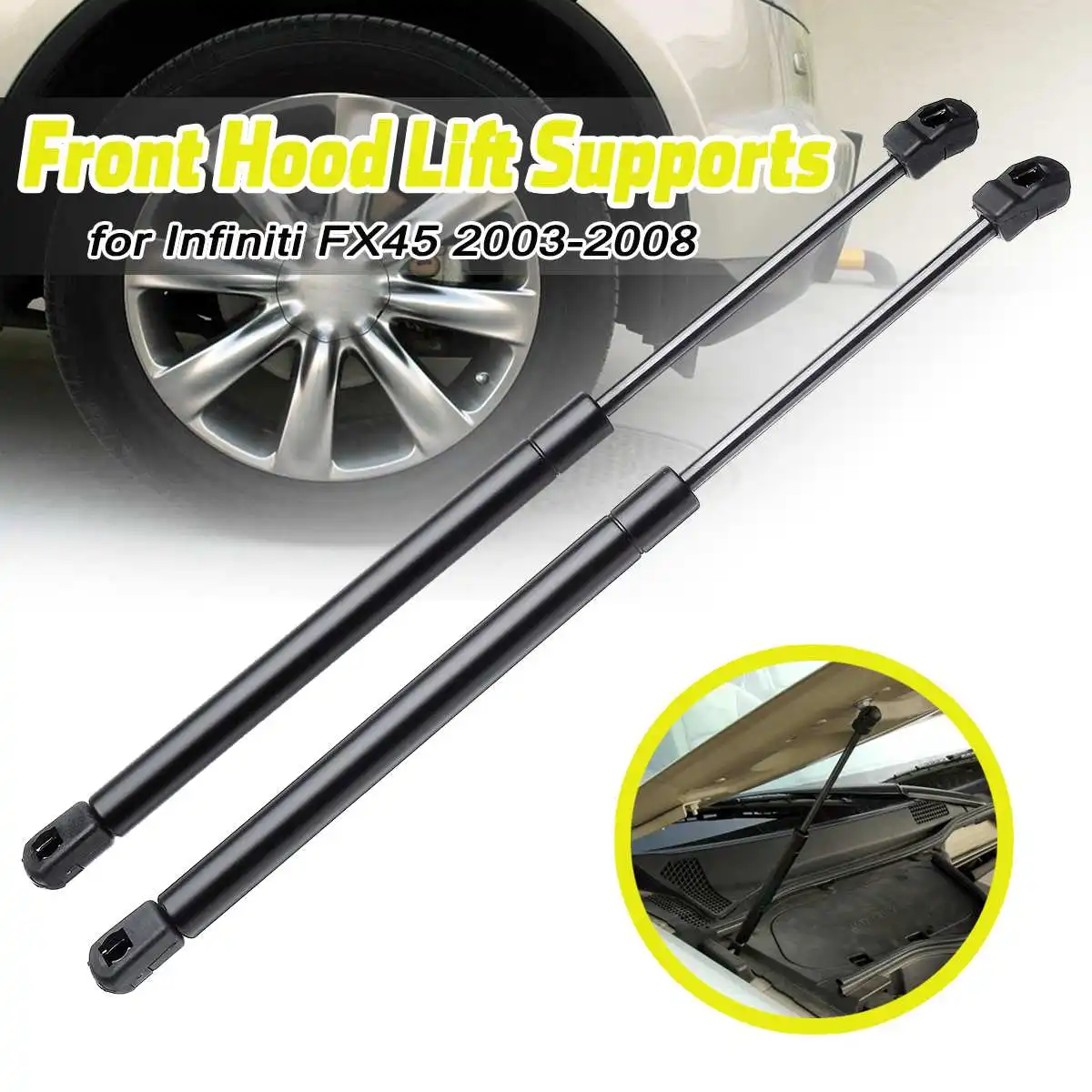  2X Front Engine Cover Bonnet Hood Shock Lift Struts Bar Support Arm Gas Hydraulic SG371003 For Infi
