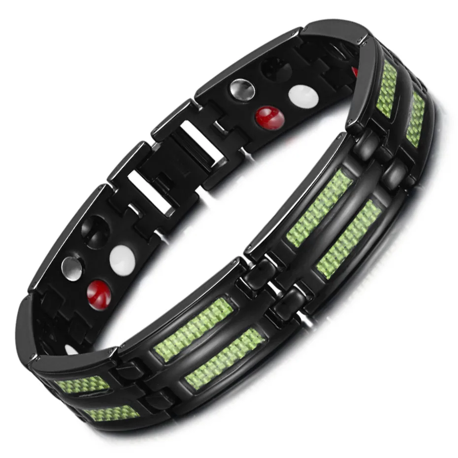 Мужской титановый браслет браслеты 4 элементы здоровья германий магнитные браслеты бижутерия амулет запястье для артрита