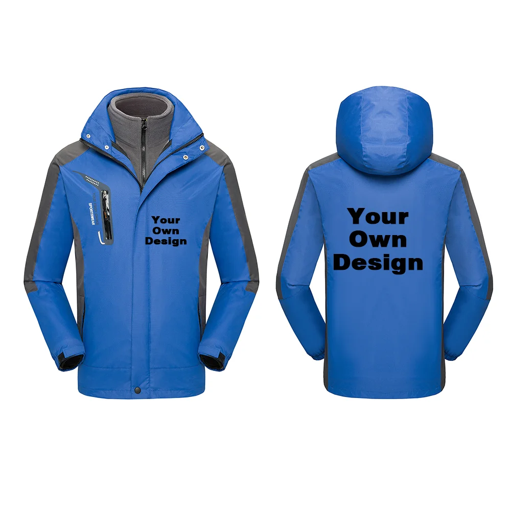 Ваш собственный дизайн логотип бренда/изображение белые мужские и wo мужские уличные куртки размера плюс куртка мужская одежда HM1818 SA-8 - Цвет: pv blue-2
