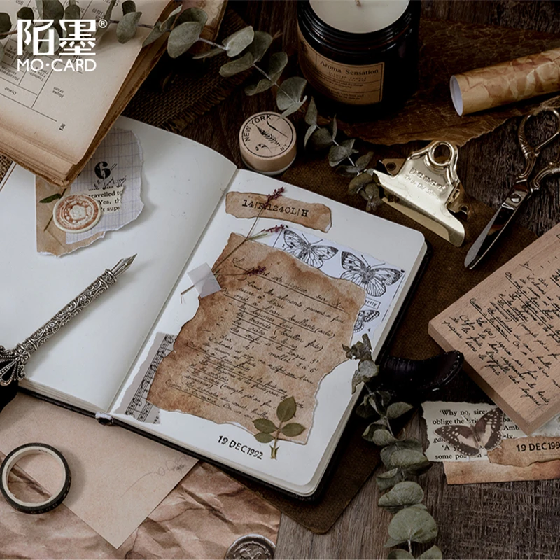 Mo Card Retro Vintage Old Backing Material Paper Pack Memo Pad Diy Message Note Notepad Pack Retail Memo Pads Aliexpress