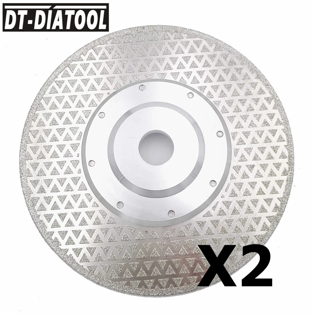 

DT-DIATOOL 2pcs 7"/180mm Electroplated Diamond Cutting Grinding Discs 22.23mm Both Side Coated Diamond Blade Granite Marble