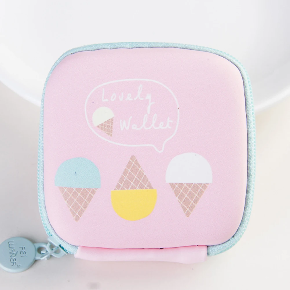 Pink ice cream USB Cable Organizer Earphone Case Storage Carrying Hard Bag Box for Earphone Headphone Earbuds Memory Card for Headphone - Цвет: Pink ice cream
