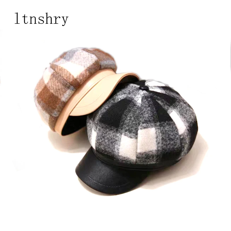 

2019 New Fashion Woolen Octagonal Cap Hats Female Autumn Winter Stylish Artist Painter Newsboy Caps Beret Hats