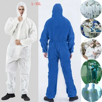 

Disposable Protective Suit Protect Safety Medical Clothing Anti Bacteria Overalls Non-woven Hooded Painting Spraying Clothing