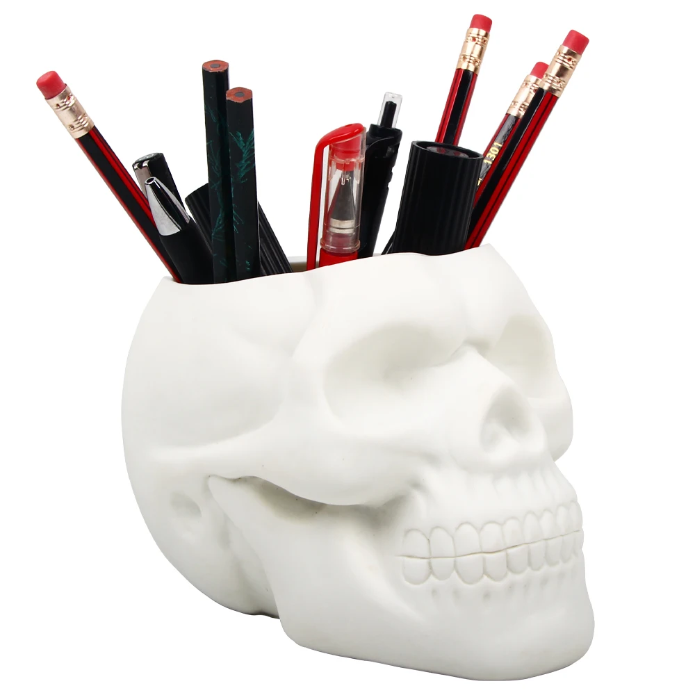 

Patygr Skull Shaped Pen Pencil Holder Home Office Desk Supplies Organizer Accessory