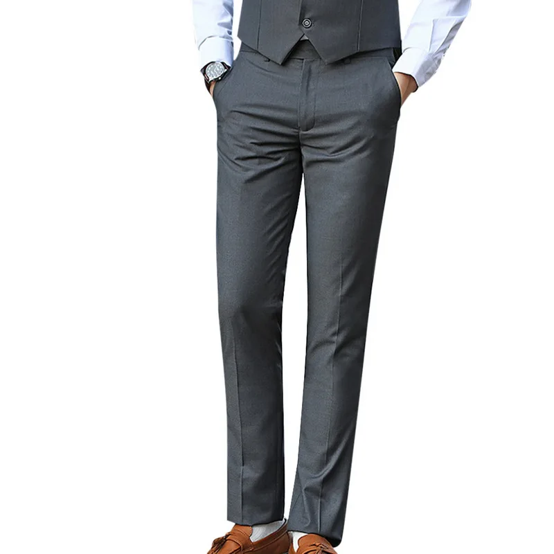 2 CYSINCOS Dress Suit Pants Men Men Solid Business Trousers Office Casual Social Pants Men's Classic Trousers pantalones hombre - Цвет: 2