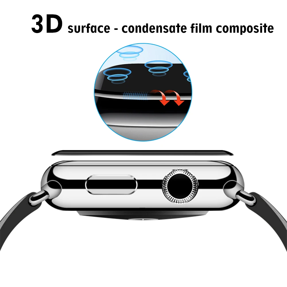 3D изогнутый край Полное покрытие из мягкого закаленного стекла для iWatch 40 мм 44 мм 38 мм 42 мм протектор экрана для Apple Watch Series 4 2 1 3 5