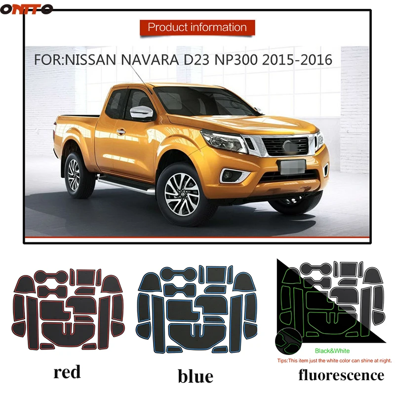 20 шт./компл. паз слот коврик для nissan NAVARA D23 NP300- нескользящей подошвы чашка Накладка двери затворный слот резиновый коврик