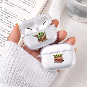 

Cartoon Baby Yoda Earphone Case For Apple Airpods Pro Clear Soft Silicone Protective Cover Charging Box Capa Transparent Coque