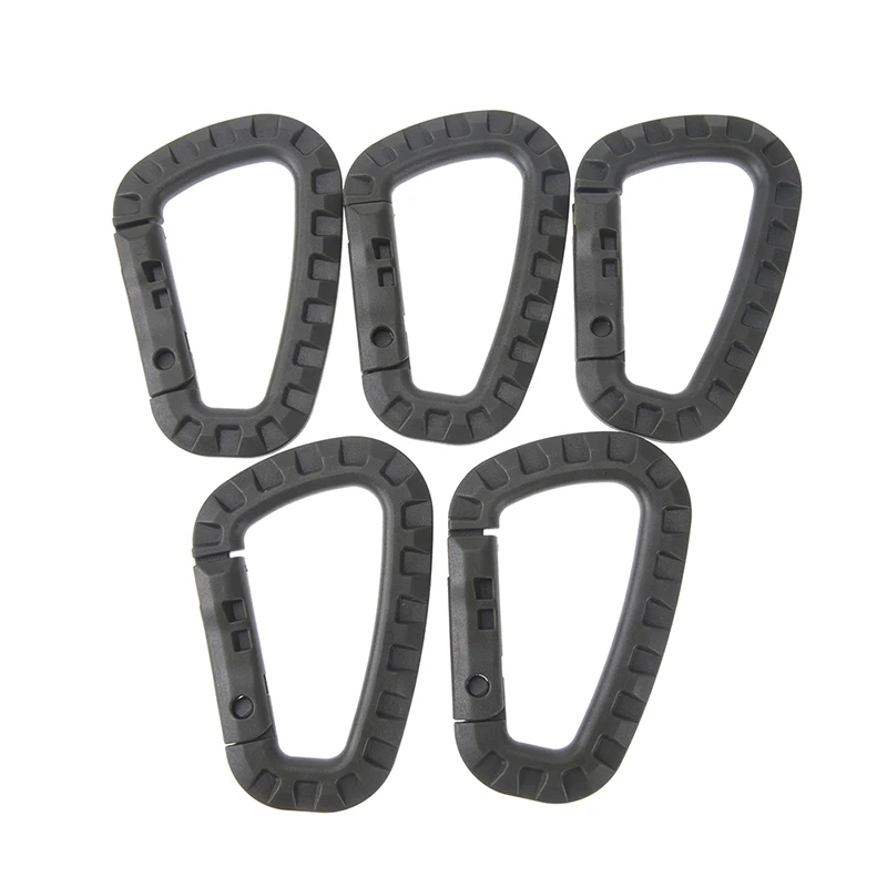Climbing Carabiner 5Pcs Carabiner Plastic Key Chain Buckle D-Ring Hook Hanging Snap Clip Travel Kit Climbing Outdoor Camping Hiking Tool
