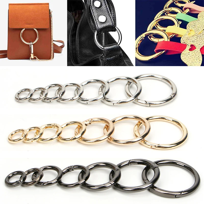 

5PCS zinc alloy O-Ring Round Ring Spring Snap For DIY Buckles Snap Clip Hook Keychain Handbags Snap Hooks Outdoor