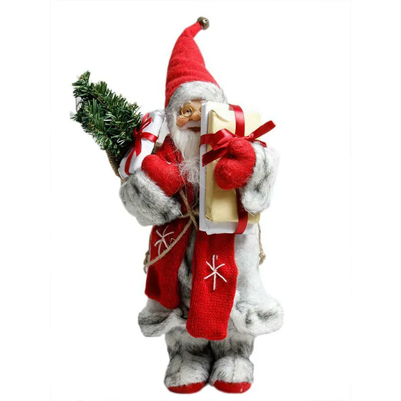 

Christmas Ornaments Santa Claus Plush Toy Doll Hanging Decor Xmas Gift 30cm PI669