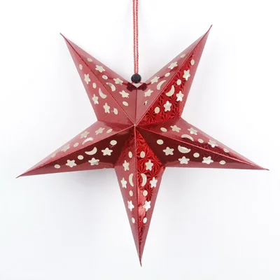 6pcs red color 6pcs 90cm size Five-pointed Star Christmas Pendant for Drop Ornaments Ceiling Decorative - Цвет: 6pcs red color