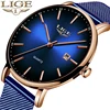 LIGE Fashion Mens Watches Top Brand Luxury Blue Waterproof Watches Ultra Thin Date Simple Casual Quartz Watch Men Sports Clock ► Photo 3/6