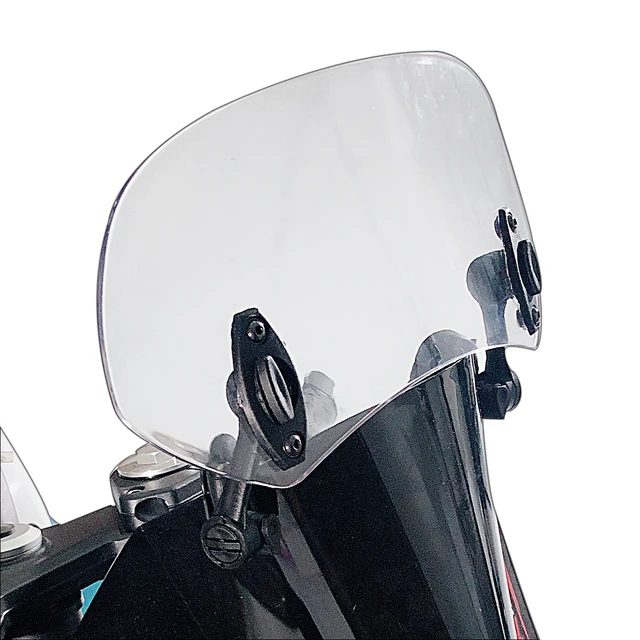 Deflecteur Air Moto Universel Réglable Transparent 28x12cm Pare-brise Moto Réglable Universel - Déflecteur Vent Transparent - 28x12cm Pare-brise Additionnel Moto