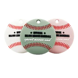 Baby Toy 1 Pc Three-color Baseball Teether Teething Necklace Toy Food Grade Silicone Children Cartoon Nursing Stick Bpa Free