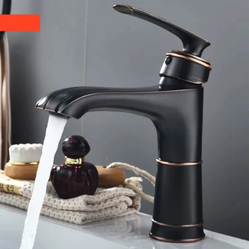 LIUYUE Bathroom Faucets Black Brass Bird Tail Type Bathroom Wash basin
