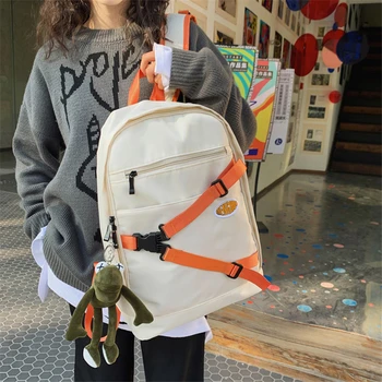 

Rock Hip-hop Ins Schoolbag Harajuku College Student Shoulder Bag Ulzzang Retro School Student Tooling Backpack Female Fashion