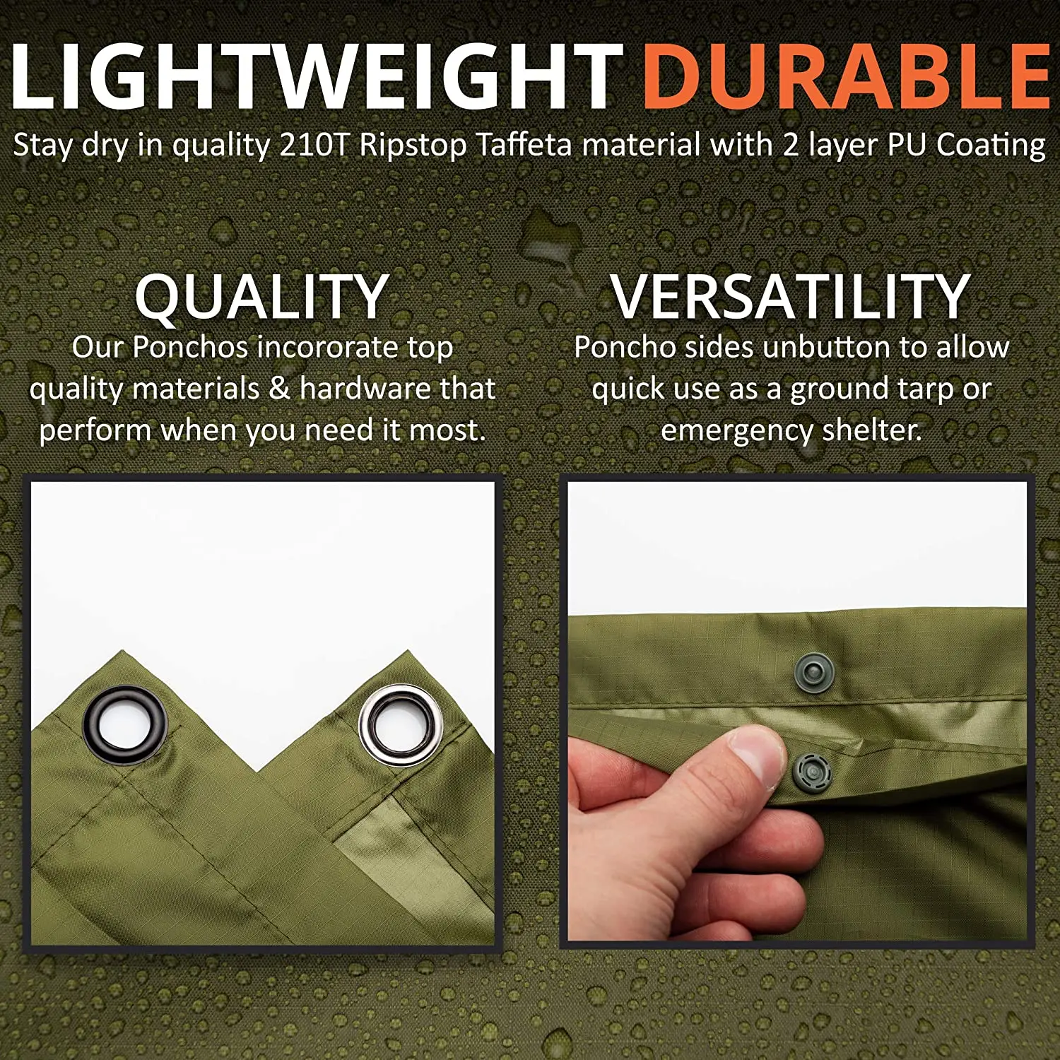 3 IN 1 Multifunctional Outdoor Tactical Raincoat Poncho Picnic Mat