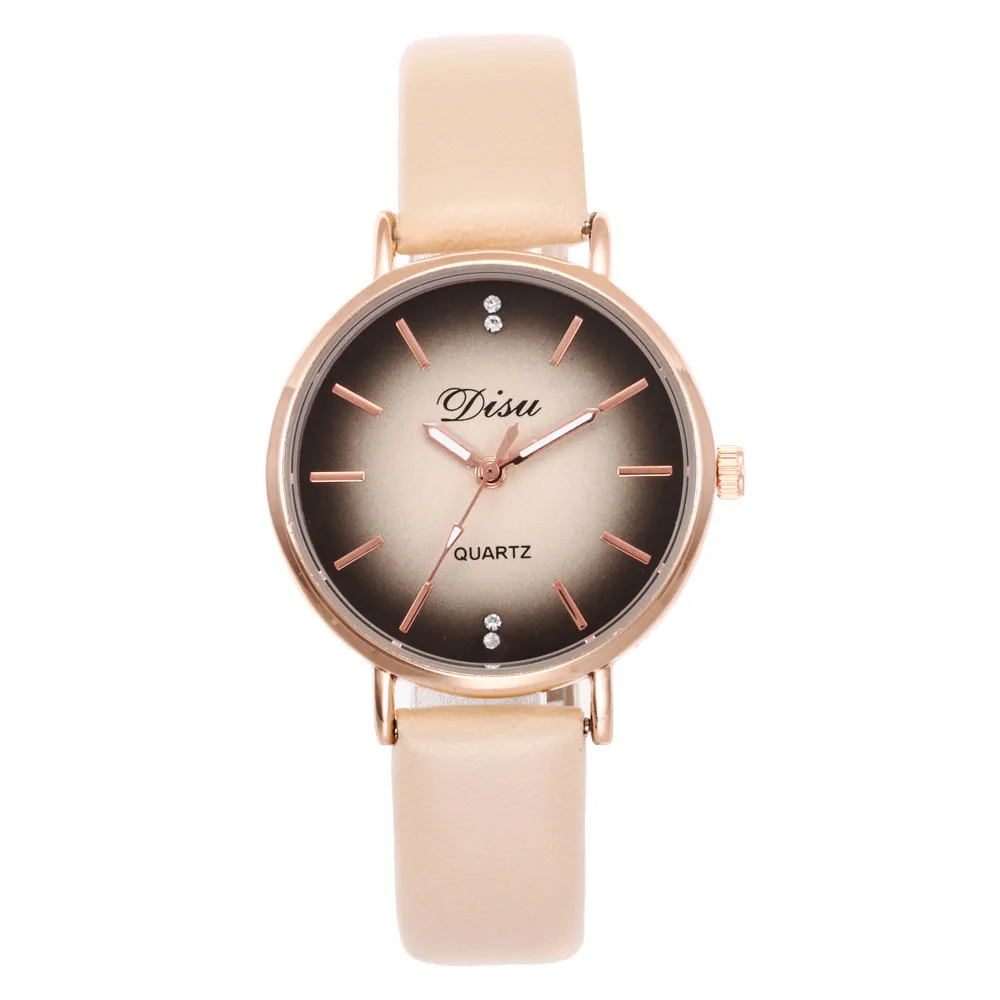 

New Style Hot Color Panel WOMEN'S Leather Belt Quartz Watch Fashion Diamond Set Simple Fashion Watch