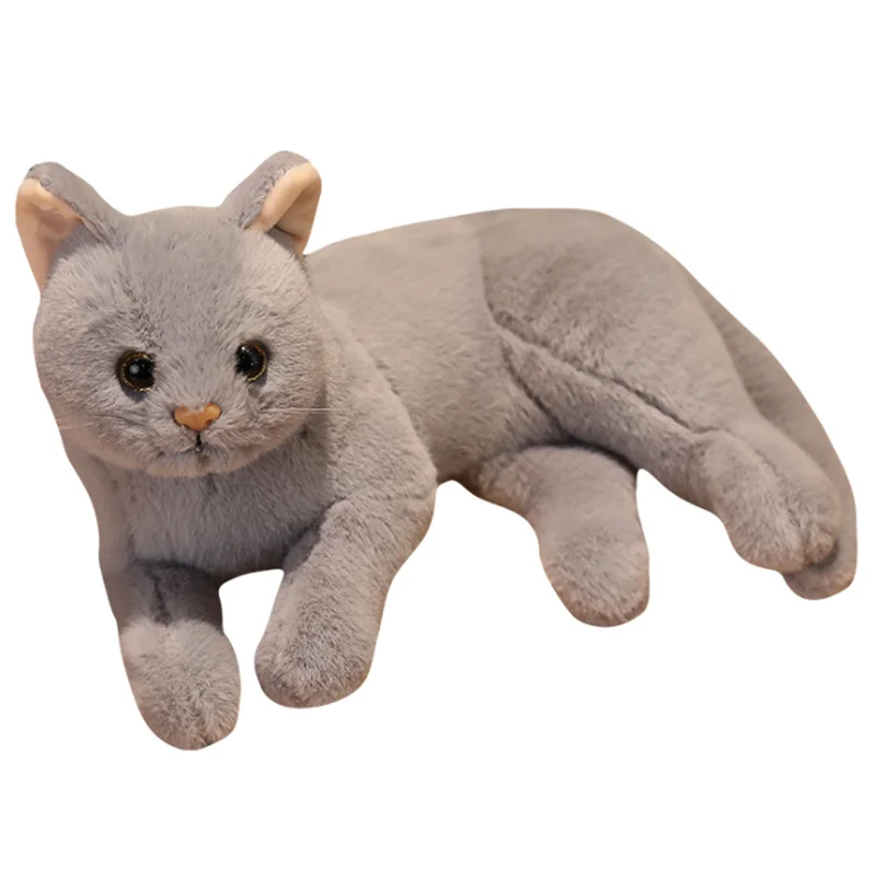 Cute Real Life Plush Cats Doll Stuffed Lying Cat Plush Kitten Toys For