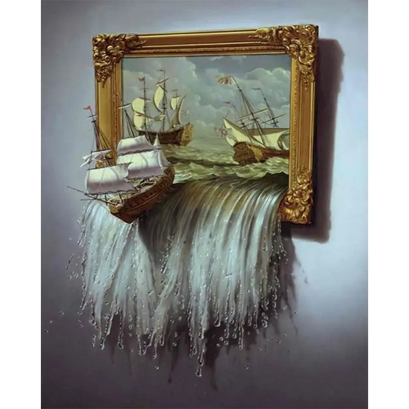 

Landscape Painting Coloring By Numbers Abstract The Sailboat Drawing Canvas HandPainted For Home Decor Pictures Carnival Frame