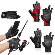 1 пара, практичный дизайн, 3 пальца, перчатки для рыбалки, дышащие перчатки для улицы, неопрен, полиуретановый материал, противоскользящие перчатки без пальцев