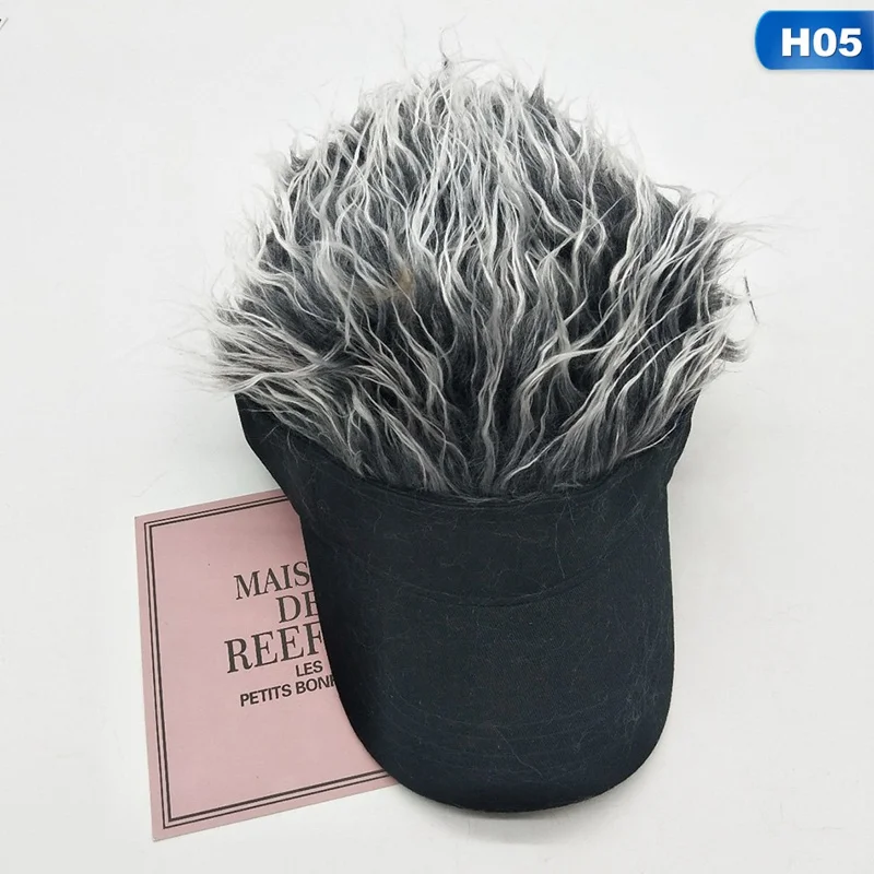 Men Women Casual Concise Sunshade Adjustable Sun Visor Baseball Cap With Spiked Hairs Wig Baseball Hat With Spiked Wigs - Цвет: 5
