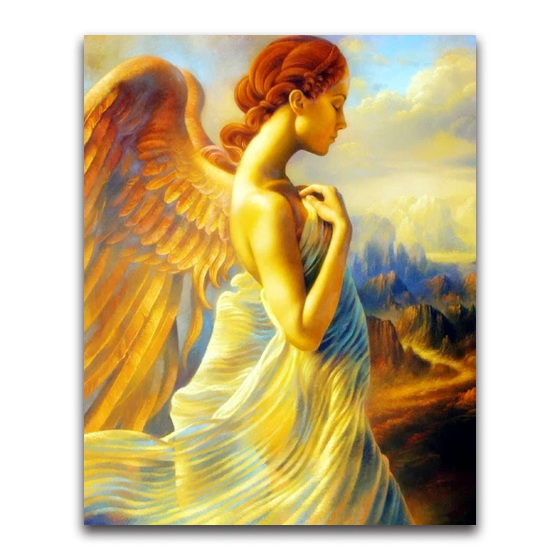 DIY 5D Full Diamond Painting Religion Embroidery Angel Girl Set Rhinestones Cross Stitch Mosaic Crafts Sale | Дом и сад