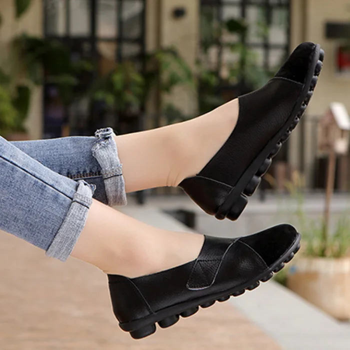 Women Suede Loafers Comfy Slip-on Soft Sole Casual Breathable Flats Shoes J9