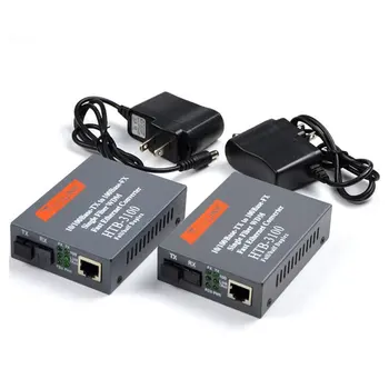 

2Pcs 10/100 Mbps Fiber Optical Transceiver One Pair Fiber Media Converter POF Media Converter NetLink HTB-3100AB-25KM