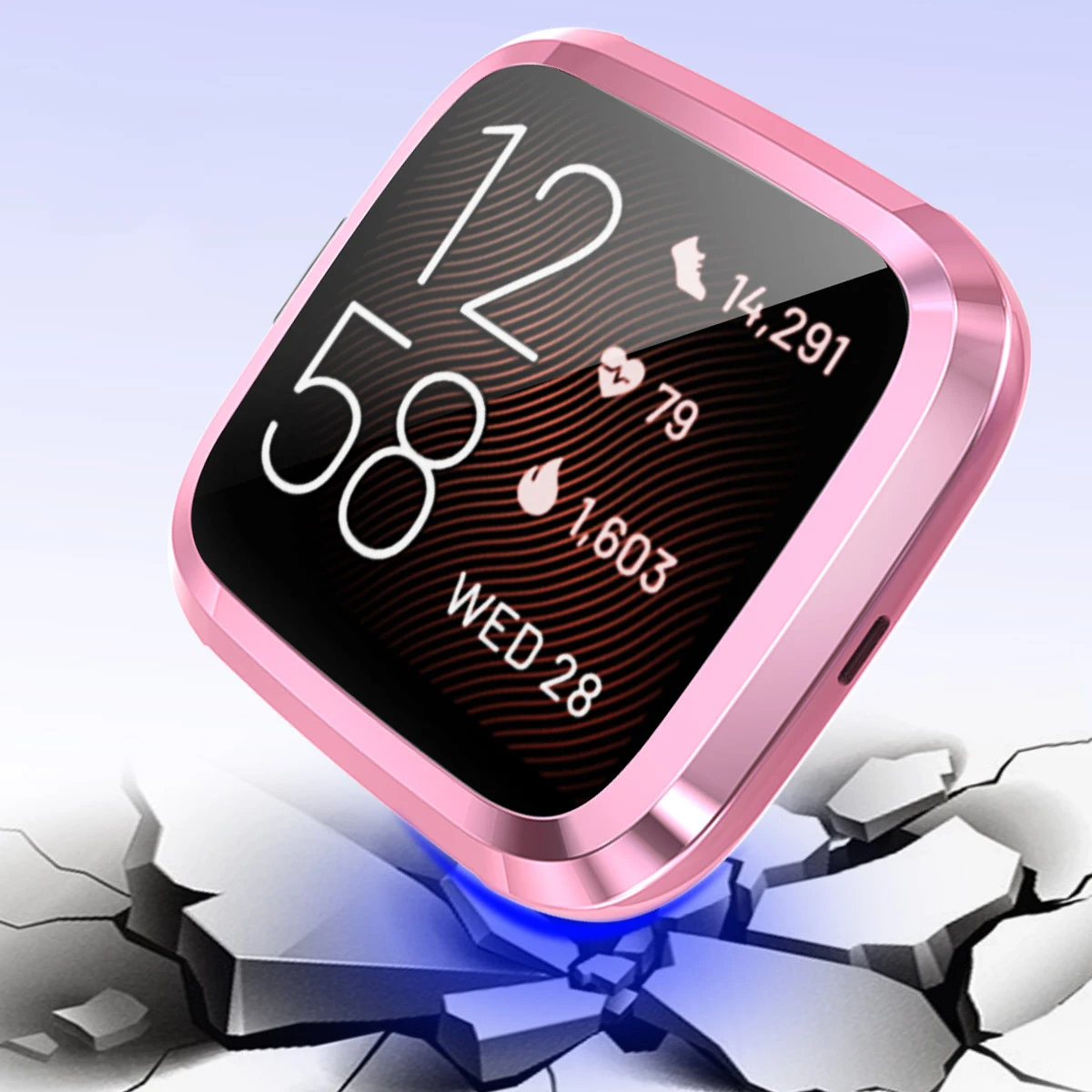 Pink Для Fitbit Versa 2 чехол ТПУ прочный бампер чехол мультицветный чехол универсальная защитная покрытая оболочка бампера для Versa 2 Smartwatch - Цвет: Pink