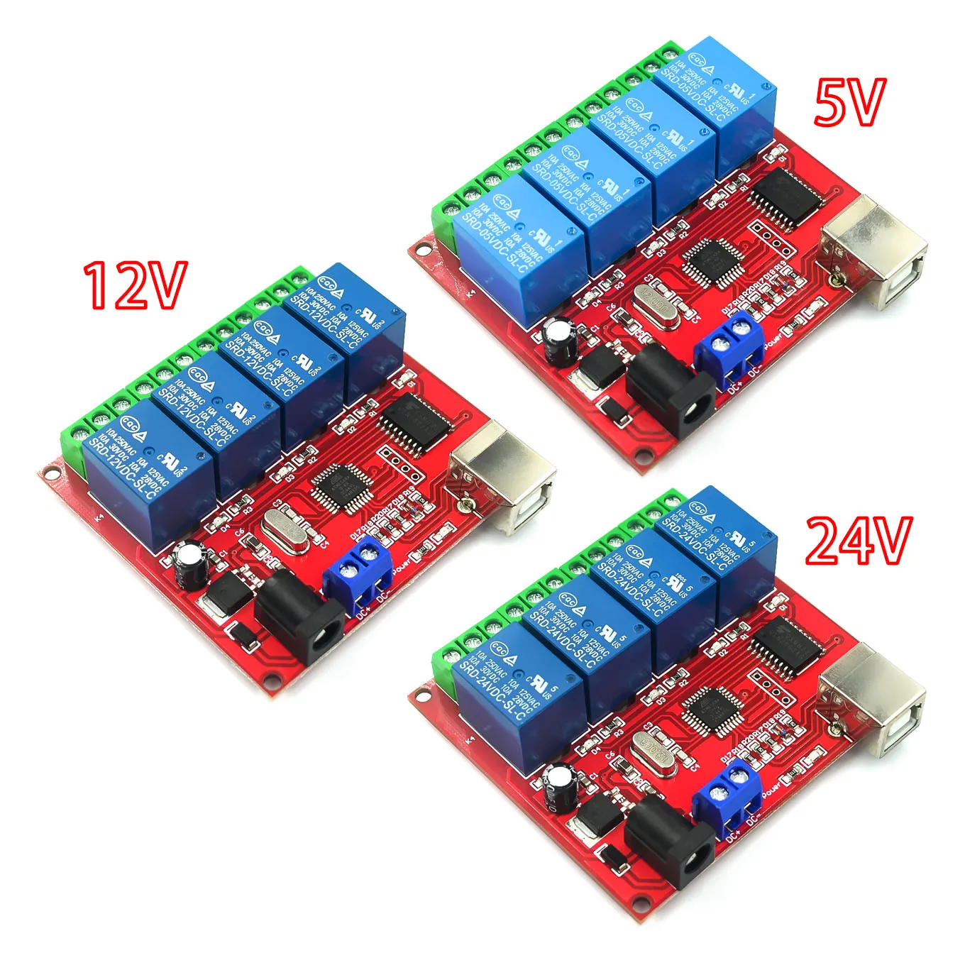 5V 12V 24V 4 Channel USB Relay Control Switch Programmable Computer For Smart Home PC Intelligent Controller | Электронные