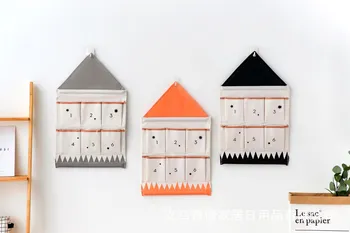 

House modelling wall hanging pocket multi-functional sundry after folding door folded hang bags